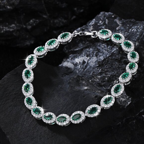💎 NEW Stunning Emerald Green  Bracelet S925 💎 - Picture 1 of 3
